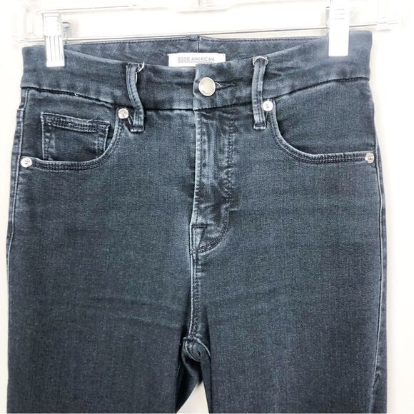 GOOD AMERICAN | Good Legs Crop Jeans Dark Wash Denim Blue375 Women’s Size 25 (0) - Picture 6 of 12